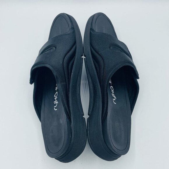Ryka Sandals Womens Size 8 Wide Black Tao Recovery Flip Flops Comfort Adjustable - Picture 11 of 12